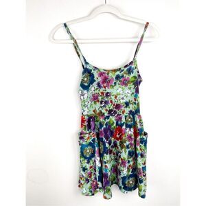 BDG Womens Floral Print Cami Top Mini Dress w/pockets Size S